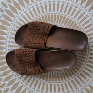 Italian leather slides